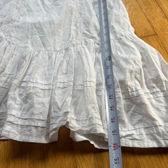 Bardot Size 12 XL White Henrietta 100% Cotton Eyelet Lace Swiss Dot Mini Dress - Picture 11 of 16